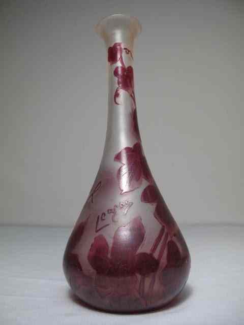 Appraisal: A signed Legras cameo glass vase of deep amethyst with