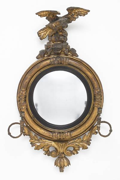 Appraisal: A Regency giltwood girandole mirror early th century height in