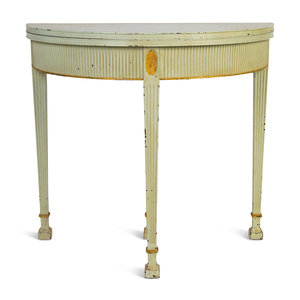 Appraisal: An Italian Style Painted Flip-Top Console Table th Century Height