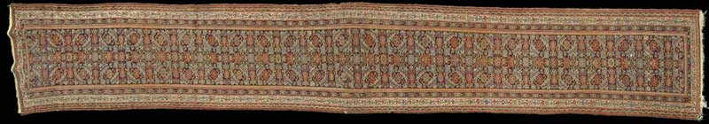 Appraisal: SEMI-ANTIQUE ORIENTAL RUNNER Nice long runner in a Bijar pattern