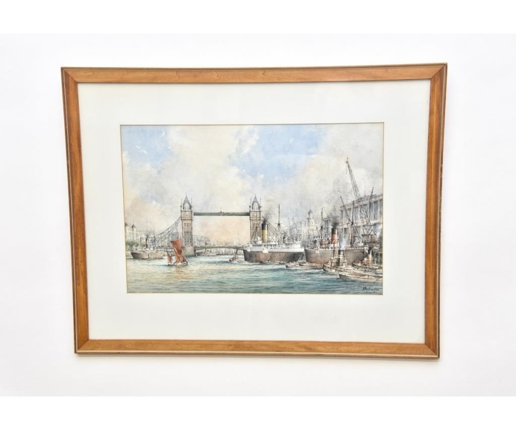 Appraisal: John Millington United Kingdom - watercolor of London Tower Bridge