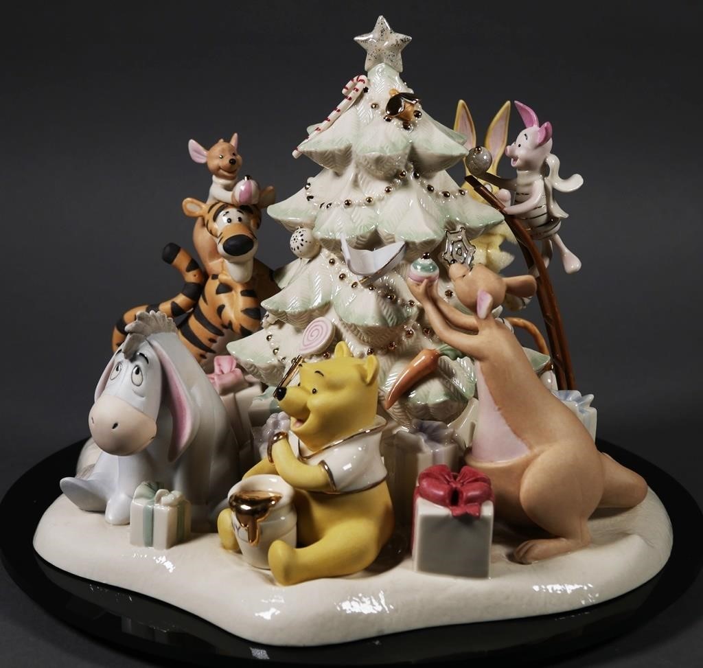 Appraisal: LENOX WINNIE THE POOH CHRISTMAS STATUEPooh's Tree Trimming Party from