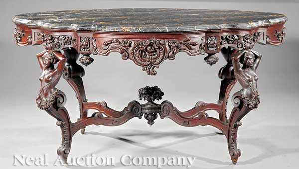 Appraisal: An American Rococo Carved Walnut Center Table mid- th c