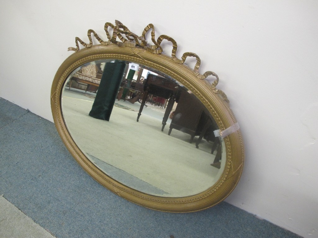 Appraisal: Giltwood oval wall mirror