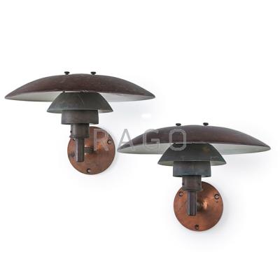 Appraisal: POUL HENNINGSEN - LOUIS POULSEN Pair of outdoor sconces PH