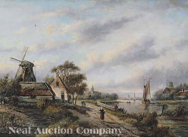 Appraisal: J C Van Corver Dutch th th c Windmill oil