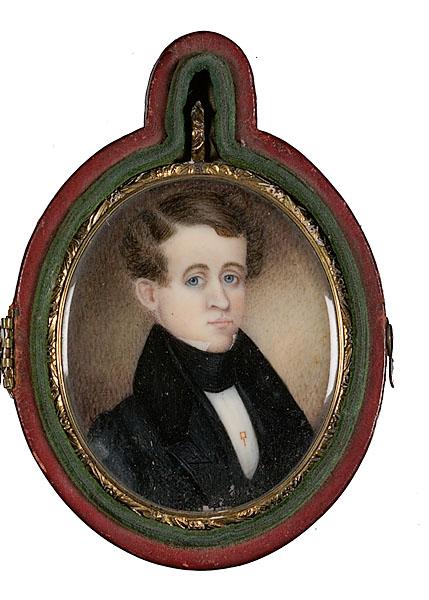 Appraisal: MINIATURE PORTRAIT OF A GENTLEMAN ATTRIBUTED TO MOSES B RUSSELL