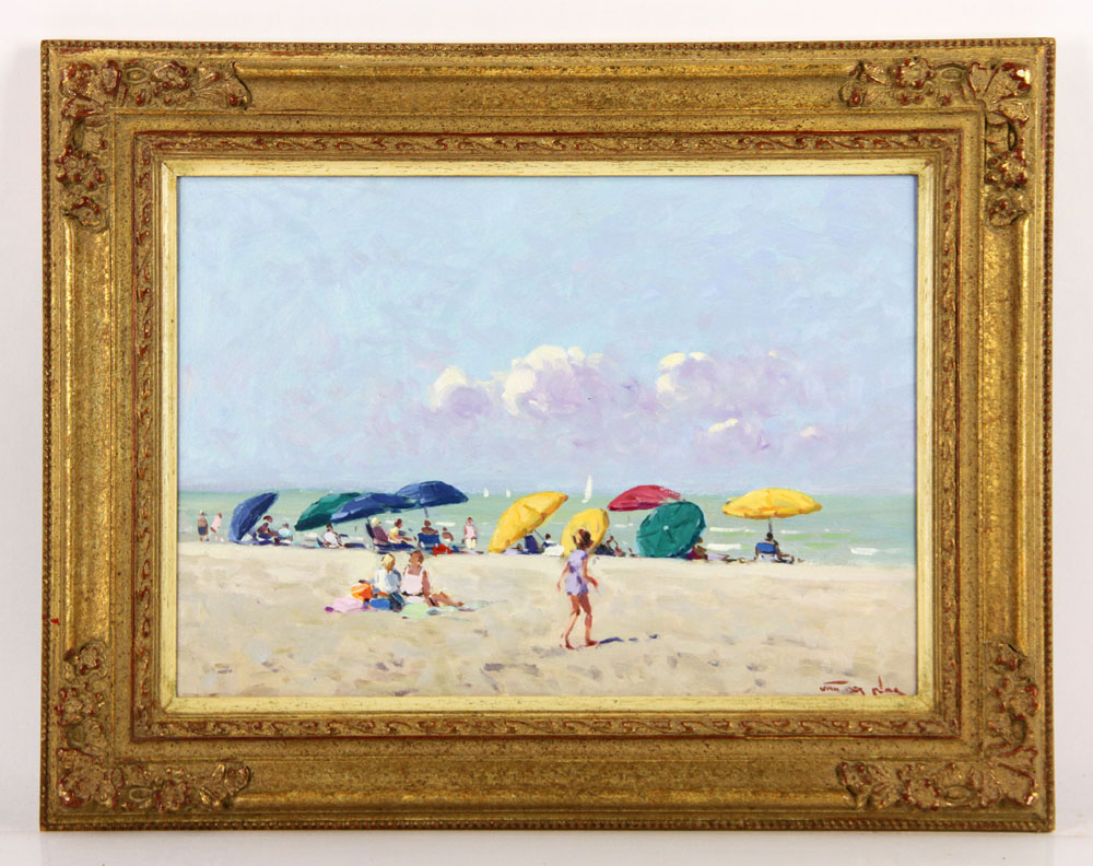 Appraisal: - Van der Plas Beach Scene O P Niek van