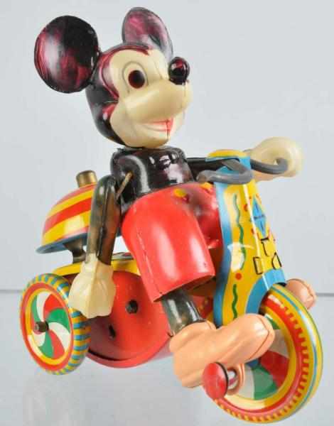 Appraisal: Linemar Walt Disney Mickey Mouse Tricycle Toy Description Japanese Tin