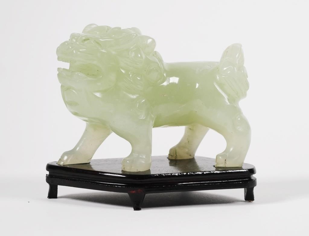 Appraisal: Vintage Chinese guardian foo dog or lion sculpture carved in