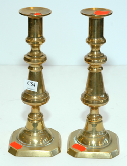 Appraisal: PAIR OF VICTORIAN BRASS CANDLE STICKS