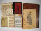 Appraisal: A mix lot of Quran leaves and Persian manuscripts and