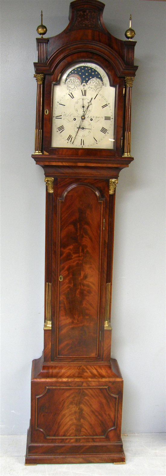 Appraisal: William Carter London th century mahogany eight day long case