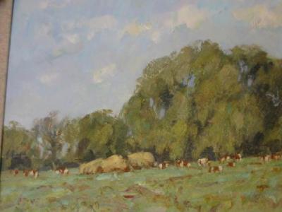 Appraisal: NEVILLE BARKER Cattle Grazing in a Yorkshire Landscape signed x