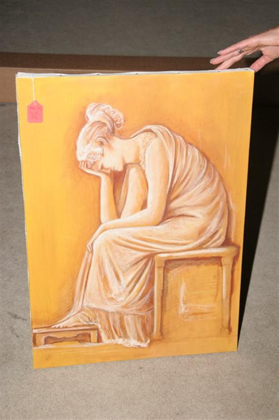 Appraisal: AMERICAN SCHOOL th century SEATED WOMAN oil on canvas -