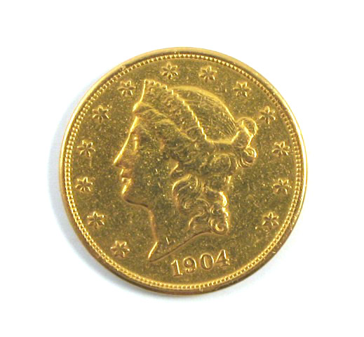 Appraisal: U S TWENTY DOLLAR GOLD COIN Liberty head type -P