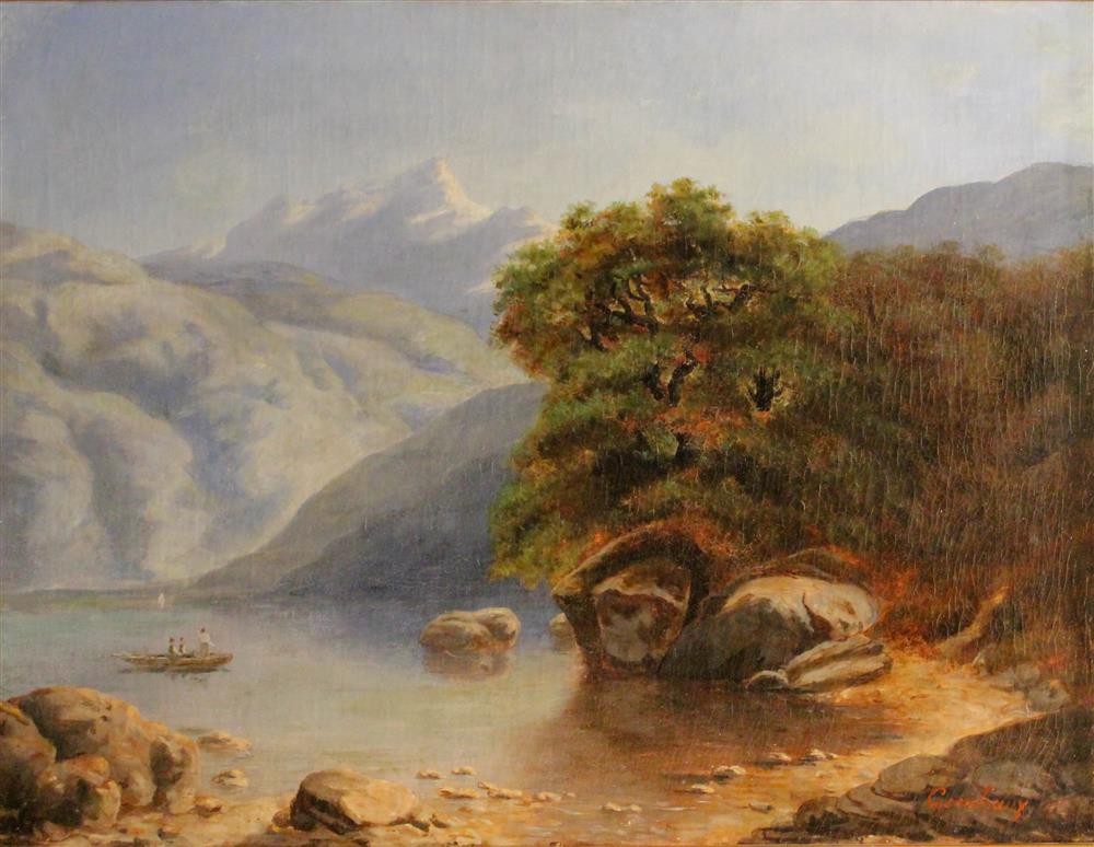 Appraisal: EMILE GODCHAUX FRENCH - LAKE IN THE FRENCH ALPS Oil