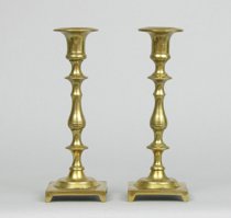 Appraisal: Pair of Brass Candlesticks circa th Century Pair of matching