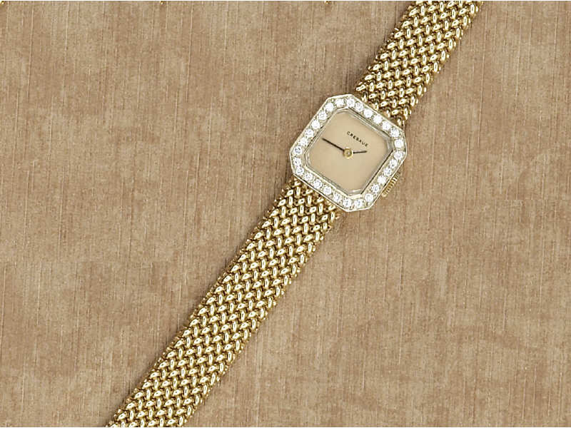 Appraisal: CRESAUX WATCH Lady's k gold Cresaux watch with cushion shaped