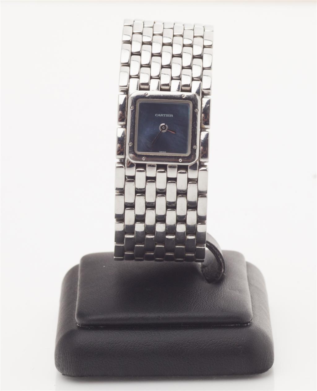 Appraisal: CARTIER - A stainless steel ladies wrist watch the plain