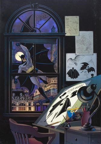 Appraisal: Framed Warner Brothers limited-edition lithograph Batman Bob Kane Tribute numbered