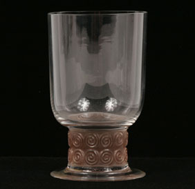 Appraisal: R Lalique cocktail stem glass sienna stained base with spiral