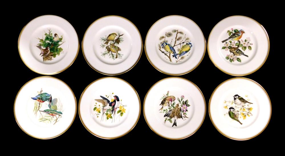 Appraisal: Boehm bone porcelain European bird plates complete set of eight