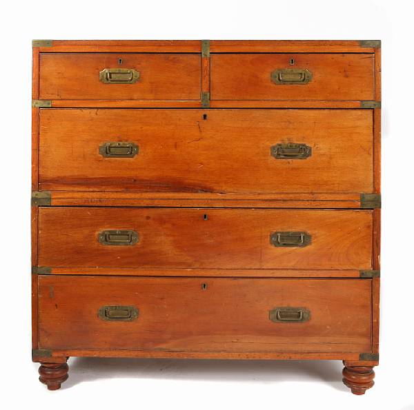 Appraisal: A Victorian mahogany military chest height in width in depth