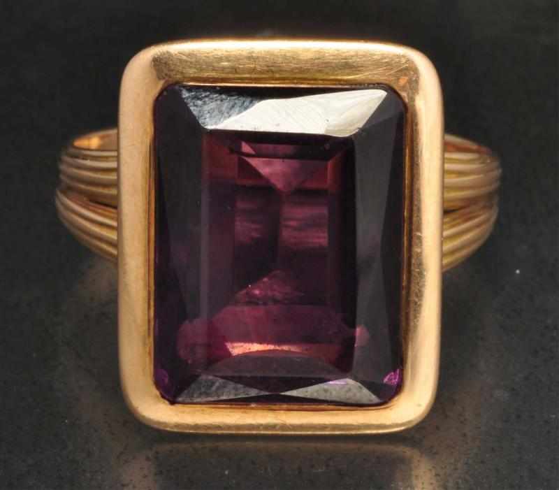 Appraisal: K Y Gold Amethyst Ring Description Amethyst ct Condition Excellent