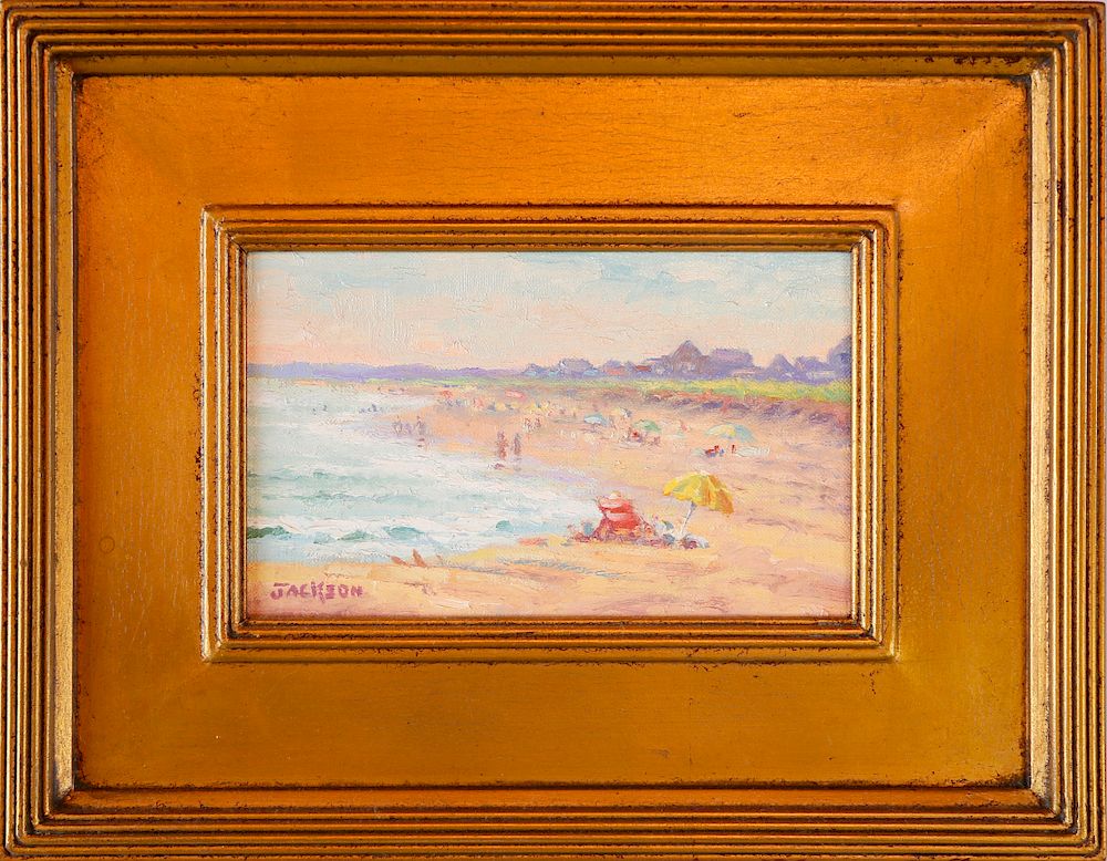 Appraisal: Robert Scott Jackson Oil on Canvas Day at the Beach