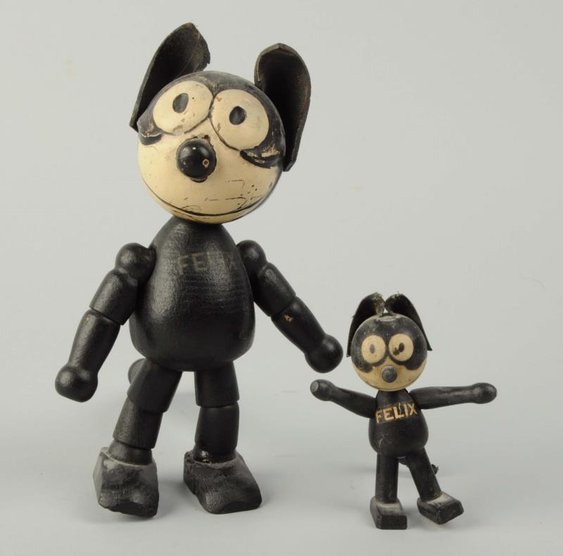 Appraisal: Lot Of Felix the Cat Figures Fully wood jointed with