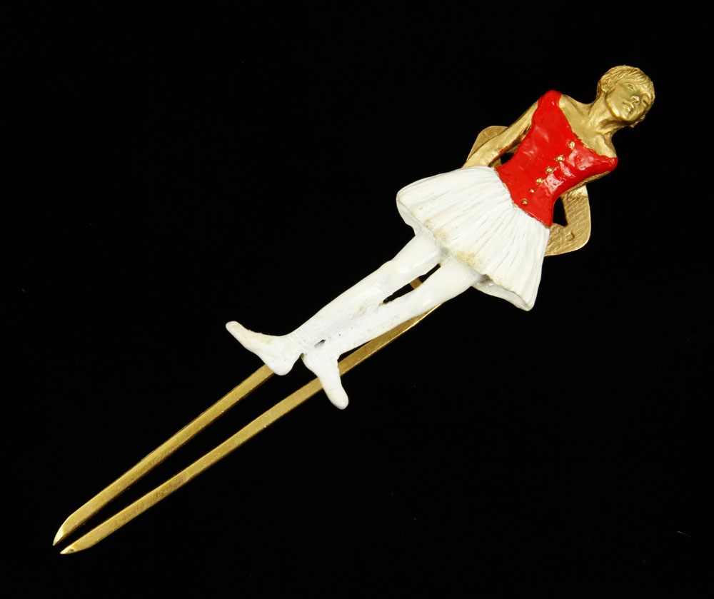 Appraisal: - K Gold Enameled Ballerina Pin K gold enameled pin