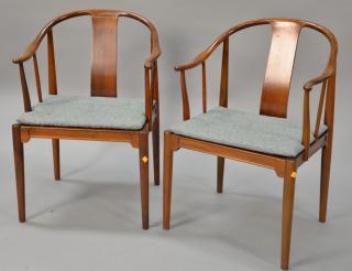 Appraisal: Pair of Fritz Hansen teak Chinese chairs Hans Wegner designer