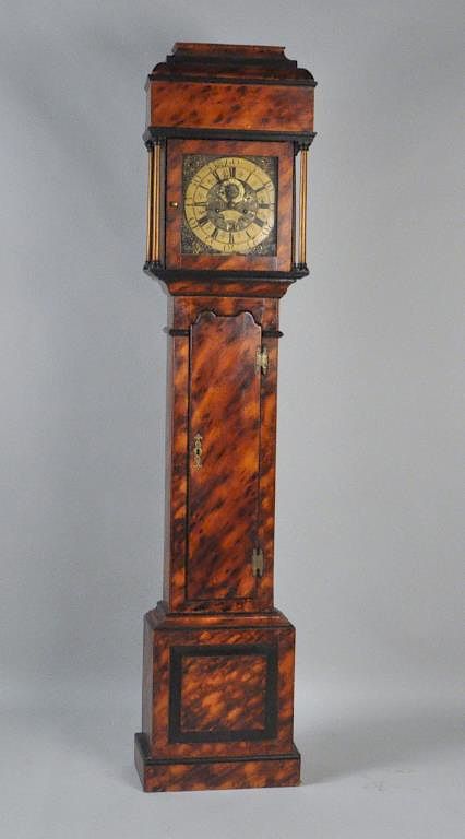 Appraisal: Paint Decorated English Tall Clock Brass Dial with eight day