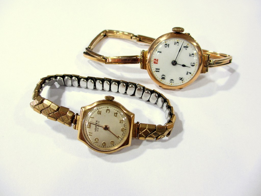 Appraisal: A lady's ct gold Red wrist watch with gold expanding