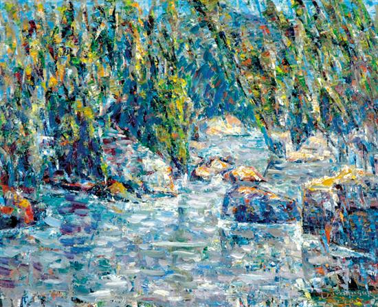 Appraisal: John Augustus Dominique California - MATILIJA CREEK CALIFORNIA oil on