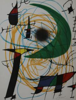 Appraisal: Joan Miro Spanish - Untitled Color lithograph Signed lower right