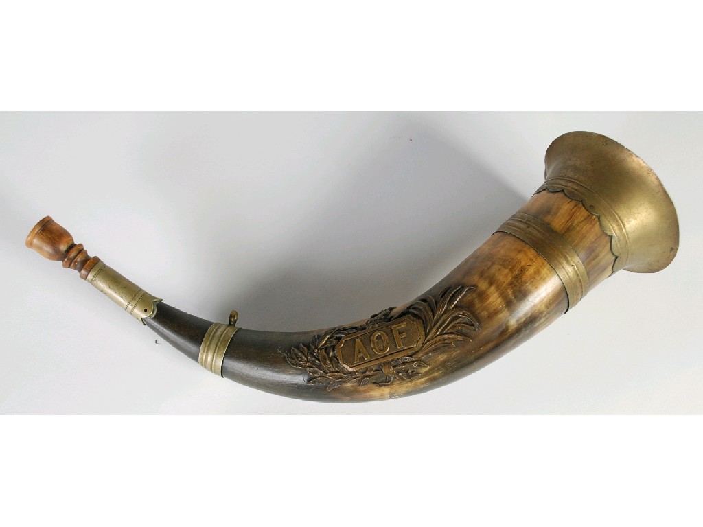 Appraisal: ANCIENT ORDER OF FORESTERS' CEREMONIAL HUNTING HORN' in the form