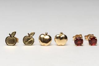 Appraisal: Pairs of K Gold Stud Earrings incl Garnet Two in