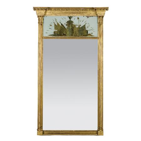 Appraisal: Classical Gilt-Wood and Eglomise Pier Mirror Estimate -