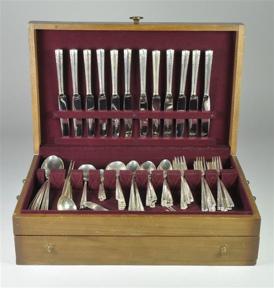 Appraisal: Alvin Sterling Chapel Bells Flatware Service for twelve Including dinner