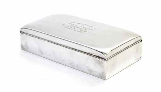 Appraisal: An American Sterling Silver Cigarette Box Poole of rectangular form