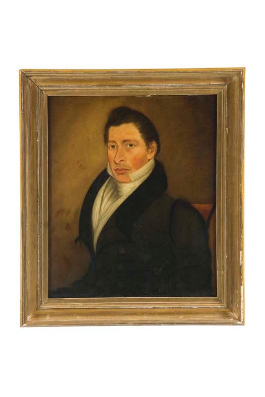 Appraisal: PORTRAIT OF A GENTLEMAN AMERICAN SCHOOL ST QUARTER TH-CENTURY Oil