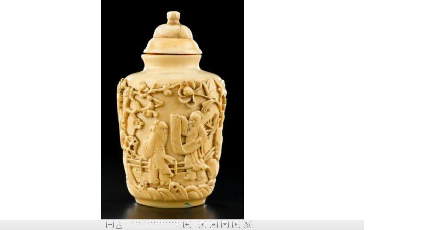 Appraisal: Chinese carved elephant ivory snuff bottle th century