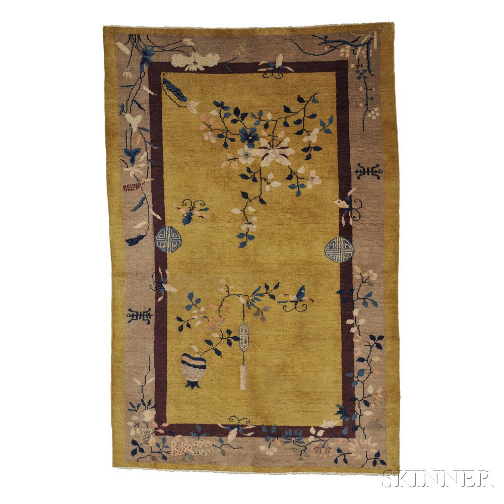 Appraisal: Chinese Nichols Rug second quarter th century the vivid gold