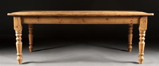 Appraisal: English pine farm table th century with distressed finish in