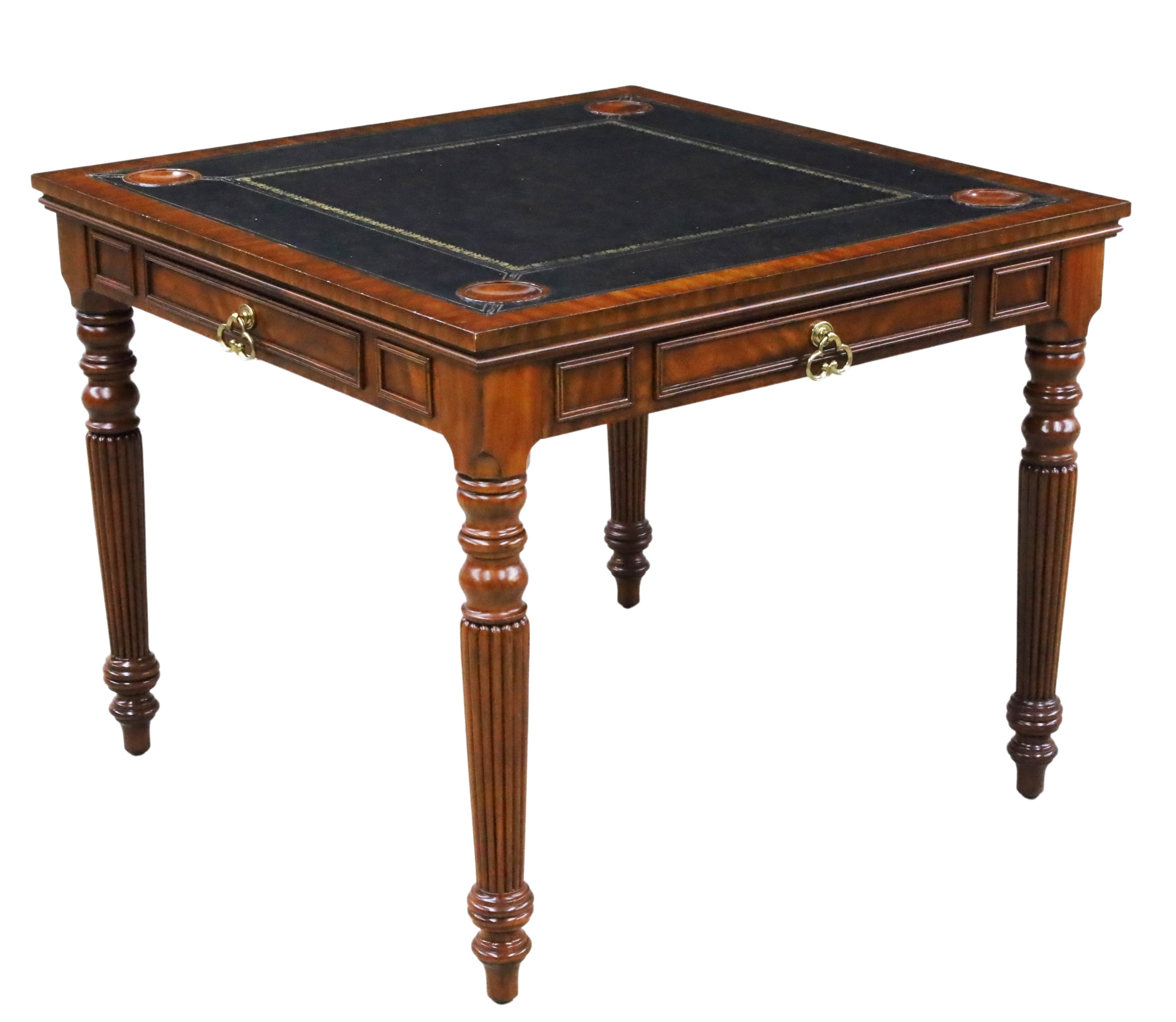 Appraisal: English Regency design mahogany games table with wooden chip pockets