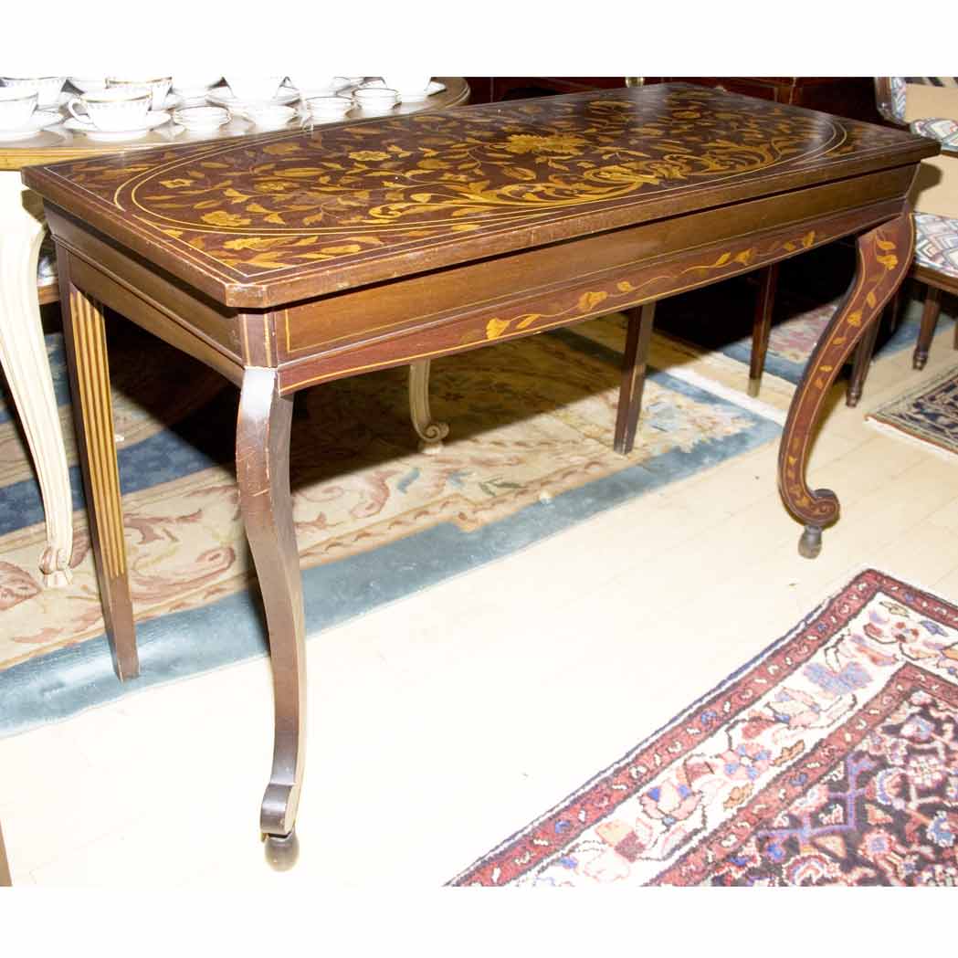 Appraisal: Dutch Rococo Style Inlaid Mahogany Console Height inches width inches