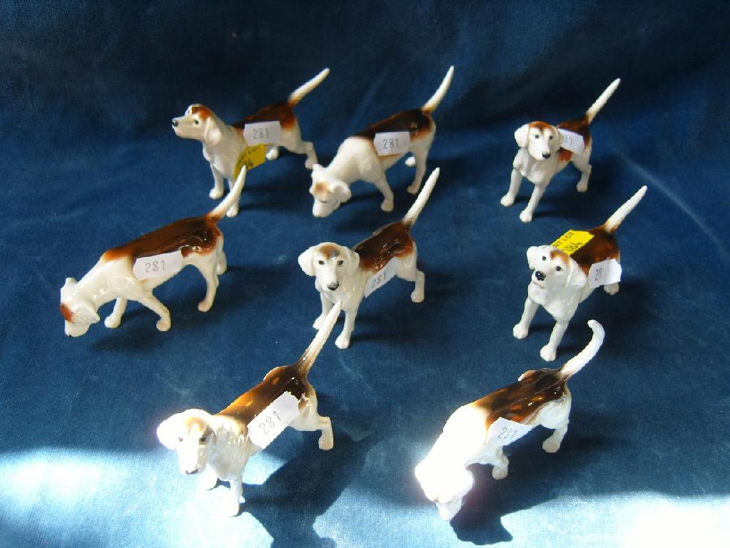 Appraisal: A collection of eight various Beswick hounds -