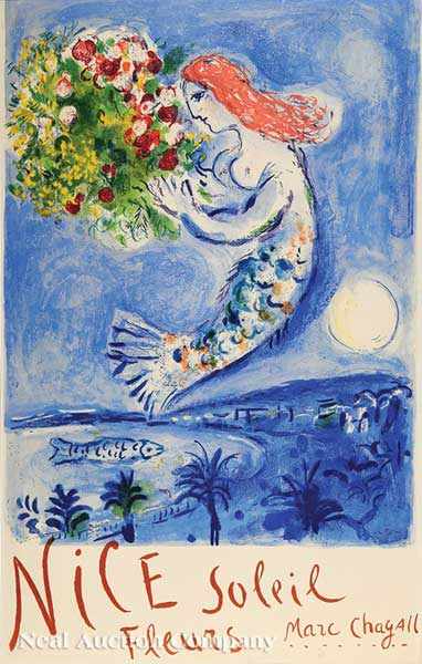 Appraisal: Marc Chagall French - Nice - Soleil Fleurs color lithograph